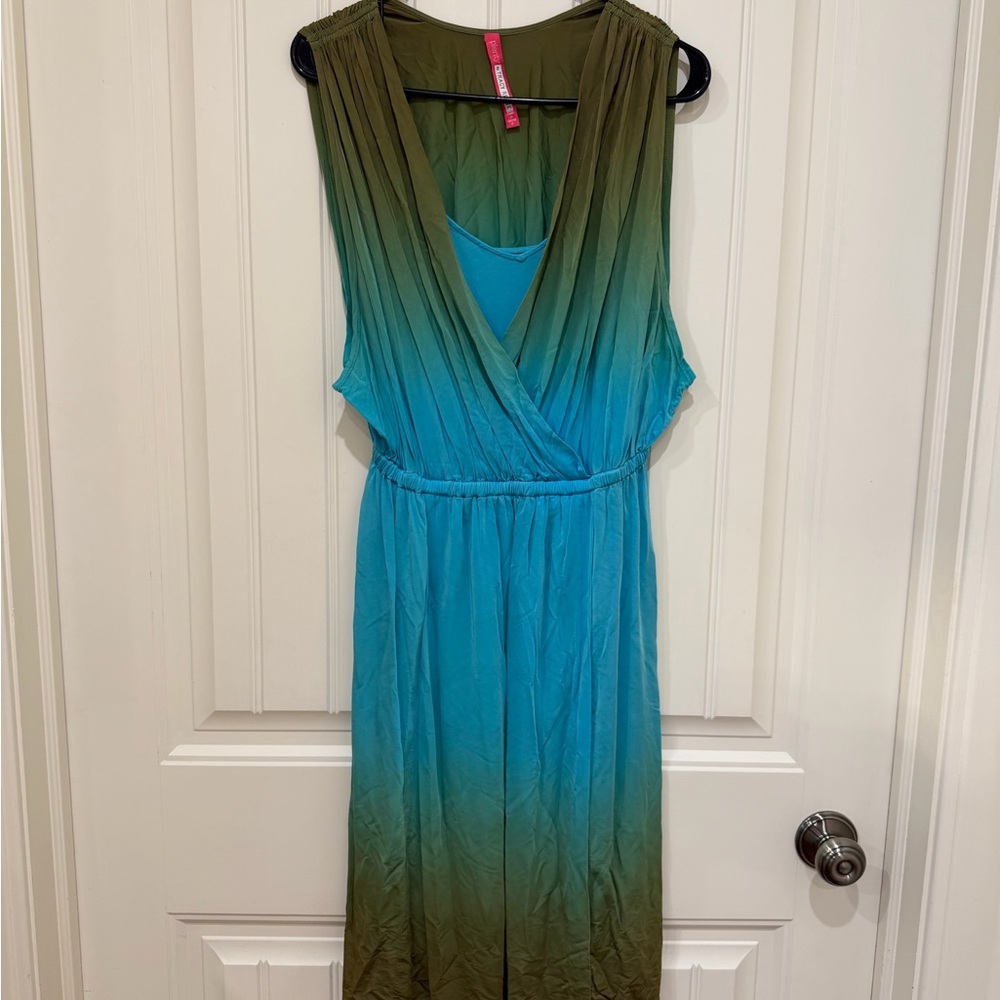 Plenty by Tracy Reese Green and Blue Ombre Dress
